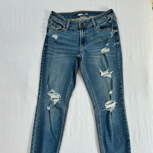 Old Navy Women's Distressed Skinny Jeans - Blue